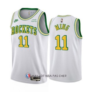 Maillot Houston Rockets Yao Ming NO 11 Classic 2022-23 Blanc