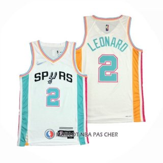 Maillot San Antonio Spurs Kawhi Leonard NO 2 Ville 2021-22 Blanc