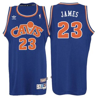 Maillot Retro 2008 Cavaliers James 23 Bleu