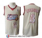 Maillot 76ers Allen Iverson 3 Retro Crema