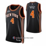 Maillot New York Knicks Derrick Rose NO 4 Ville 2021-22 Noir