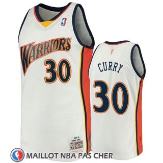 Maillot Golden State Warriors Stephen Curry 2009-10 Hardwood Classics Blanc