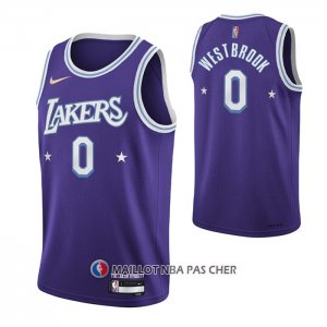Maillot Los Angeles Lakers Russell Westbrook NO 0 Ville Edition 2021-22 Volet