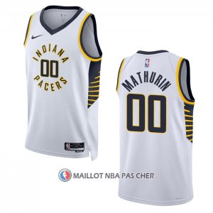 Maillot Indiana Pacers Bennedict Mathurin NO 00 Association 2022-23 Blanc