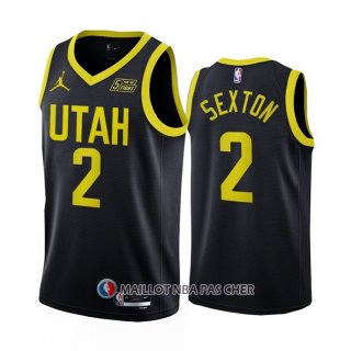 Maillot Utah Jazz Collin Sexton NO 2 Statement 2022-23 Noir