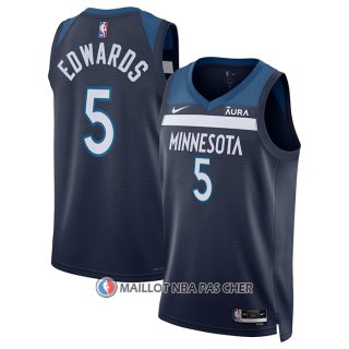 Maillot Minnesota Timberwolves Anthony Edwards NO 5 Icon Bleu