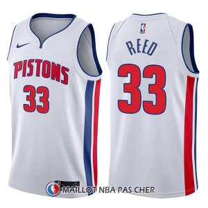 Maillot Detroit Pistons Willie Reed Association 33 2017-18 Blanc