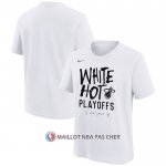 Maillot Manche Courte Miami Heat 2024 NBA Playoffs Mantra Blanc