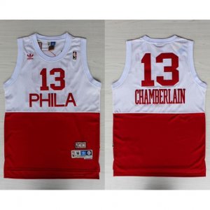 Maillot Retro 76ers Chamberlain 13 Blanc Rouge