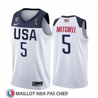 Maillot USA Donovan Mitchell 2019 FIBA Basketball World Cup Blanc