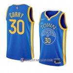 Maillot Golden State Warriors Stephen Curry NO 30 Earned 2022-23 Bleu
