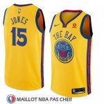Maillot Golden State Warriors Damian Jones No 15 Ciudad 2018 Jaune