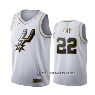 Maillot Golden Edition San Antonio Spurs Rudy Gay Blanc