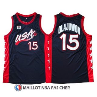 Maillot USA 1996 Olajuwon 15 Noir
