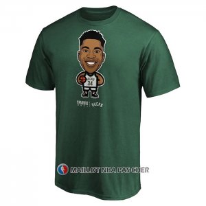 Maillot Manche Courte Milwaukee Bucks Giannis Antetokounmpo Star Player Vert