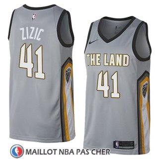 Maillot Cleveland Cavaliers Ante Zizic No 41 Ciudad 2018 Gris