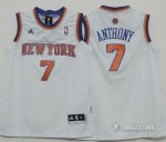 Maillot Enfant de Blanc Anthony New York Knicks Revolution 30