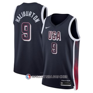 Maillot USA 2024 Tyrese Haliburton NO 9 Bleu