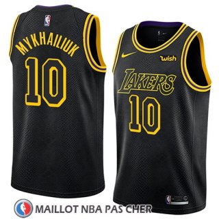 Maillot Los Angeles Lakers Sviatoslav Mykhailiuk No 10 Ciudad 2018 Noir