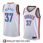 Maillot Oklahoma City Thunder Kevin Hervey No 37 Association 2018 Blanc