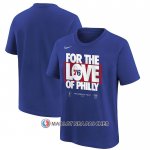 Maillot Manche Courte Philadelphia 76ers 2023 NBA Playoffs Mantra Bleu