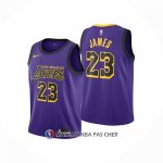 Maillot Enfant Los Angeles Lakers LeBron James NO 23 Ville 2019-20 Volet