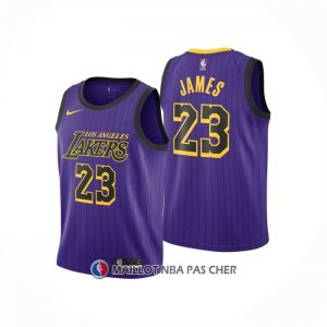 Maillot Enfant Los Angeles Lakers LeBron James NO 23 Ville 2019-20 Volet