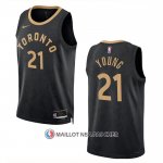 Maillot Tornto Raptors Thaddeus Young NO 21 Ville 2022-23 Noir