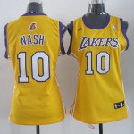 Maillot Femme de Nash Los Angeles Lakers #10 Jaune
