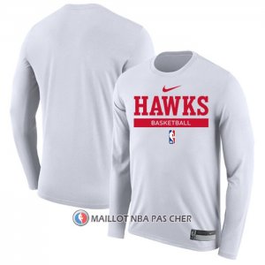 Maillot Manches Longues Atlanta Hawks Practice Performance 2022-23 Blanc