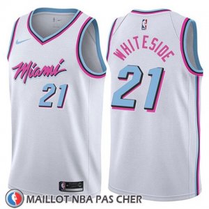 Maillot Miami Heat Hassan Whiteside No 21 Ciudad 2018 Blanc