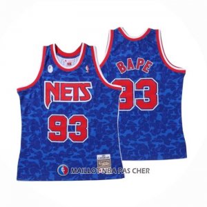 Maillot Brooklyn Nets Bape NO 93 Hardwood Classic Bleu