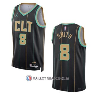 Maillot Charlotte Hornets Dennis Smith NO 8 Ville 2022-23 Noir