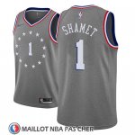 Maillot Philadelphia 76ers Landry Shamet No 1 Ciudad 2018-19 Gris