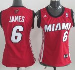 Maillot Femme de James Miami Heat #6 Rouge