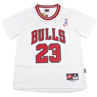 Maillot Authentique Manche Courte Bulls Jordan 23 Blanc