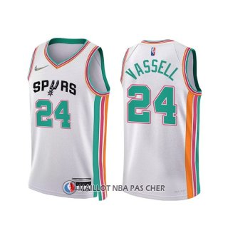 Maillot San Antonio Spurs Devin Vassell NO 24 Ville 2021-22 Blanc