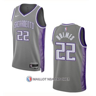 Maillot Sacramento Kings Richaun Holmes NO 22 Ville 2022-23 Gris