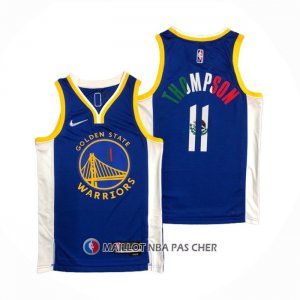 Maillot Golden State Warriors Klay Thompson NO 11 Icon Royal Special Mexique Edition Bleu