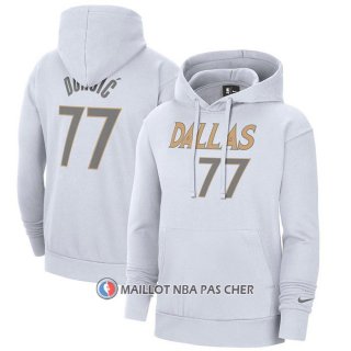 Veste a Capuche Dallas Mavericks Luka Doncic Ville 2020-21 Blanc