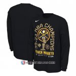 Maillot Manches Longues Denver Nuggets 2023 NBA Finals Champions Locker Room Noir
