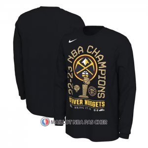 Maillot Manches Longues Denver Nuggets 2023 NBA Finals Champions Locker Room Noir
