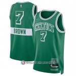 Maillot Boston Celtics Jaylen Brown NO 7 Ville 2021-22 Vert