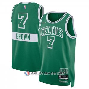 Maillot Boston Celtics Jaylen Brown NO 7 Ville 2021-22 Vert