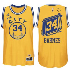 Maillot Retro City Bus Warriors Barnes 34 Jaune