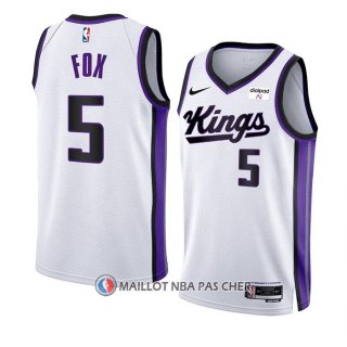 Maillot Sacramento Kings De??aaron Fox NO 5 Association 2023-24 Blanc