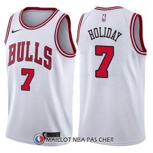 Maillot Chicago Bulls Justin Holiday Association 7 2017-18 Blanc