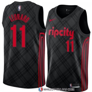 Maillot Portland Trail Blazers Meyers Leonard Ville 2018 Noir