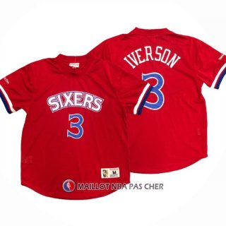 Maillot Manche Courte Philadelphia 76ers Allen Iverson NO 3 Rouge
