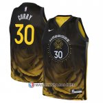 Maillot Enfant Golden State Warriors Stephen Curry NO 30 Ville 2022-23 Noir